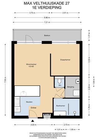 Floorplan - Max Velthuijskade 27, 2321 WX Leiden